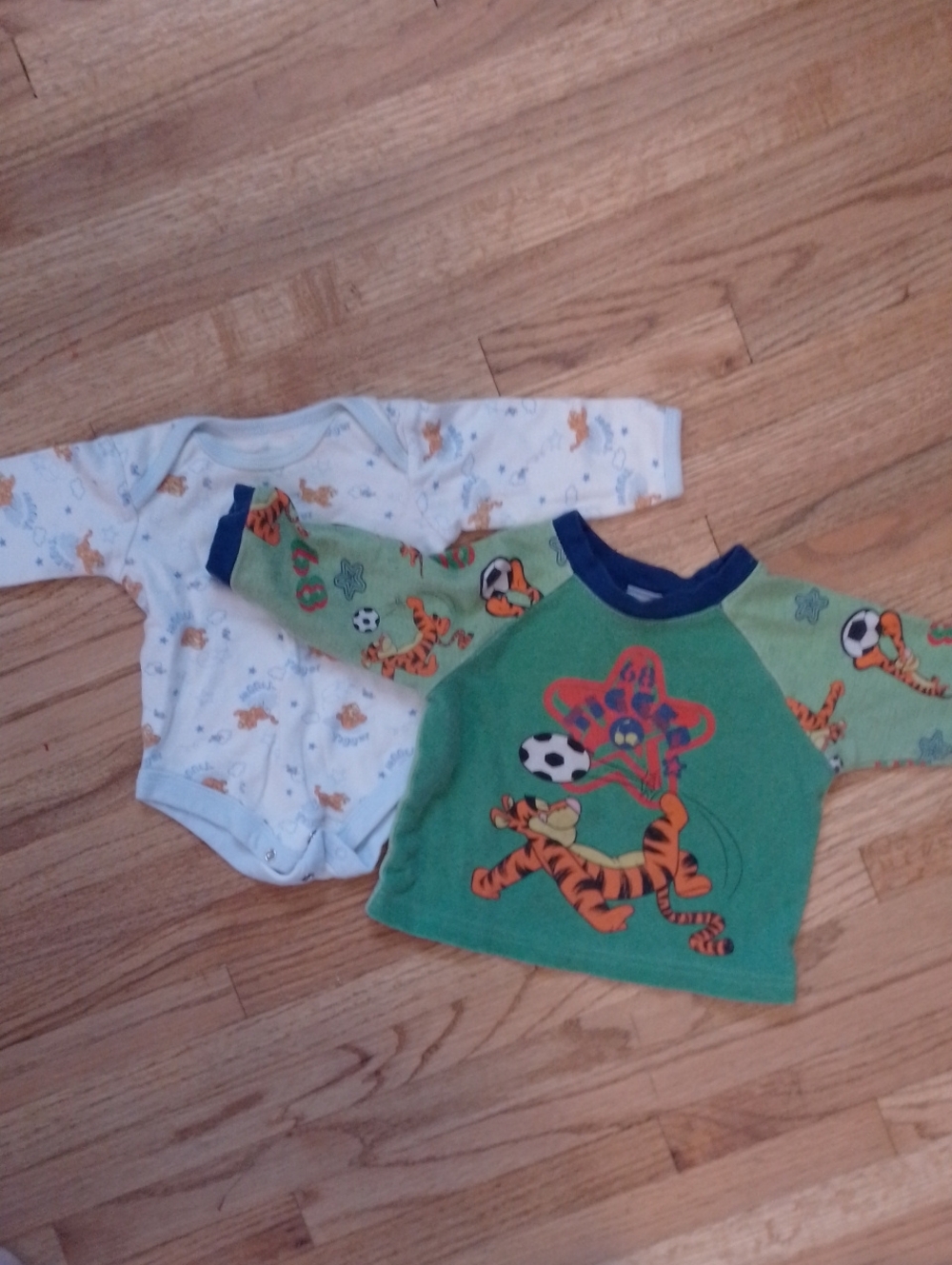 Disney Winnie The Pooh Tigger Soccer Long Sleeve Top & Baby Onesie